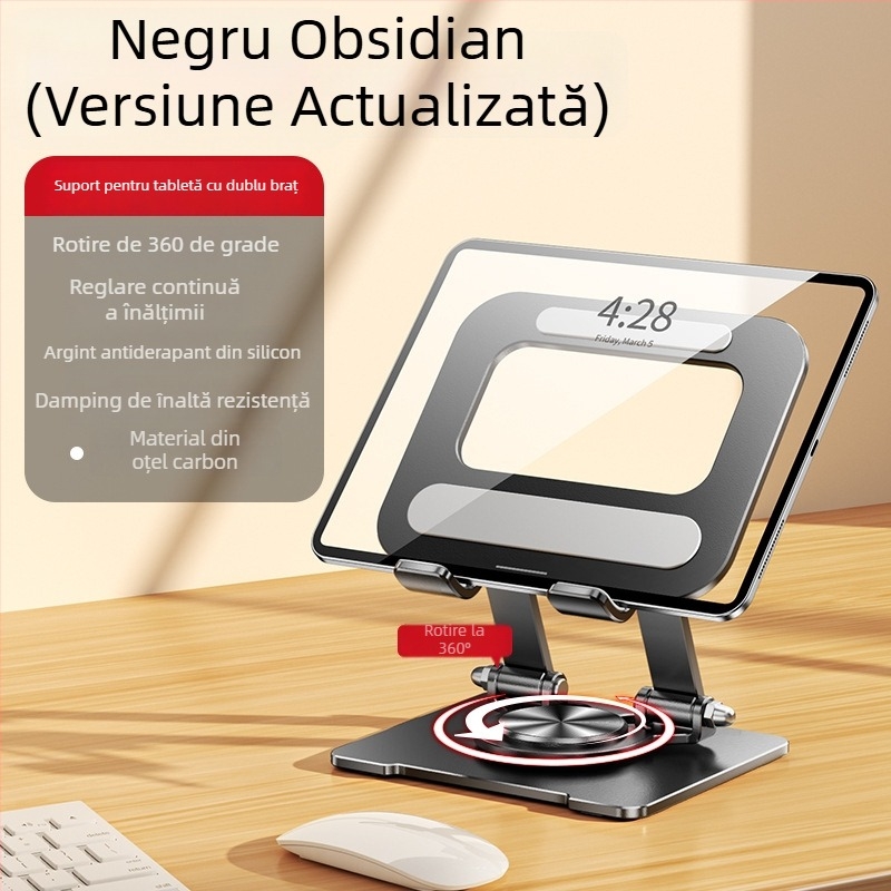 Stand pentru telefon și tabletă cu rotire și pliere | Compatibil universal (iPad, iPhone, iPod touch), Garanție 3 luni, Personalizare logo și ambalaj