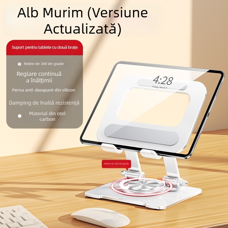 Stand pentru telefon și tabletă cu rotire și pliere | Compatibil universal (iPad, iPhone, iPod touch), Garanție 3 luni, Personalizare logo și ambalaj