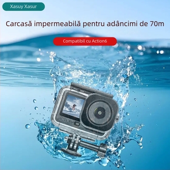 Xiasu Carcasă subacvatică Action6 pentru DJI Action6 — 45 m adâncime, PC transparent de înaltă transparență, compatibilă cu Action6