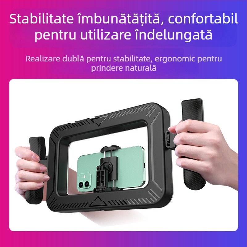 Lampă inel pentru fotografie, portabilă și reîncărcabilă pentru transmisiuni live, model K03; 6.6W, 5V/1A, temperatură a culorii reglabilă 2500K–9900K