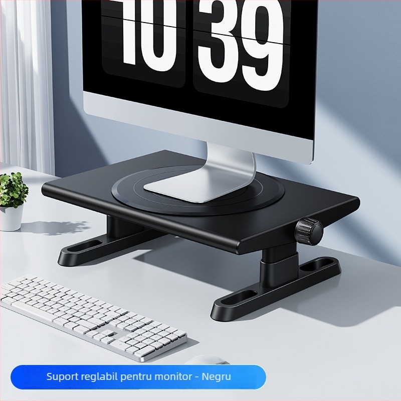 Suport pentru monitor și laptop cu rotire și ridicare — Material: ABS, aluminiu, silicon; Model: 04754; Brand: Oatsbasf/paifan; Compatibil universal; Greutate: 2.2 kg