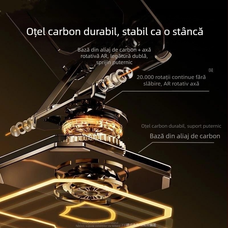 Suport pentru tabletă de birou – metalic, rotativ, pliabil, reglabil, cu ventilație