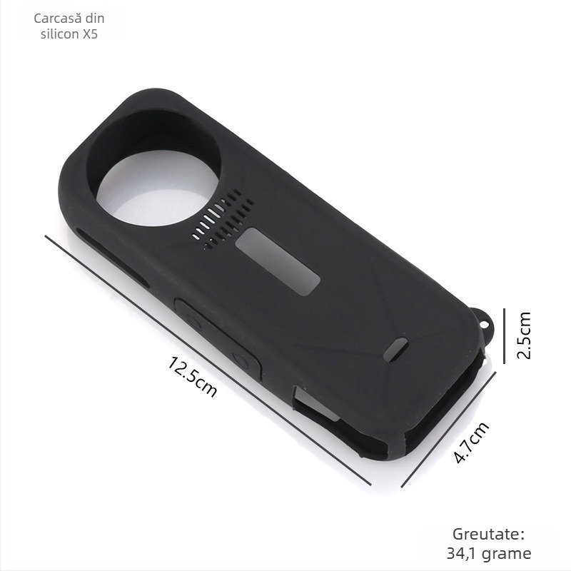 Carcasă din silicon pentru Insta360 X5 – Shadow Stone X5 protecție obiectiv, husă pentru cameră panoramică, design anti-cădere; compatibil cu Shadow Stone X5; material: silicon; imprimare logo: disponibil