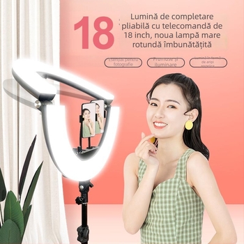 Shiming SM206 Lumină de umplere pliabilă, 60W, 110-240V, pentru frumusețe, machiaj și transmisiuni live