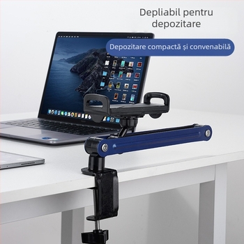 Suport universal pentru telefon și tabletă, tip ridicare, suport de birou pliabil cu clemă, model GMS33L