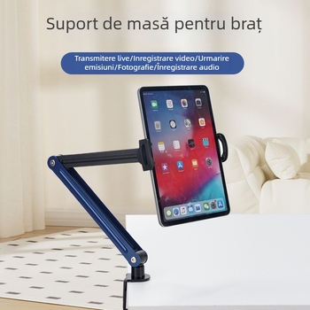 Suport universal pentru telefon și tabletă, tip ridicare, suport de birou pliabil cu clemă, model GMS33L