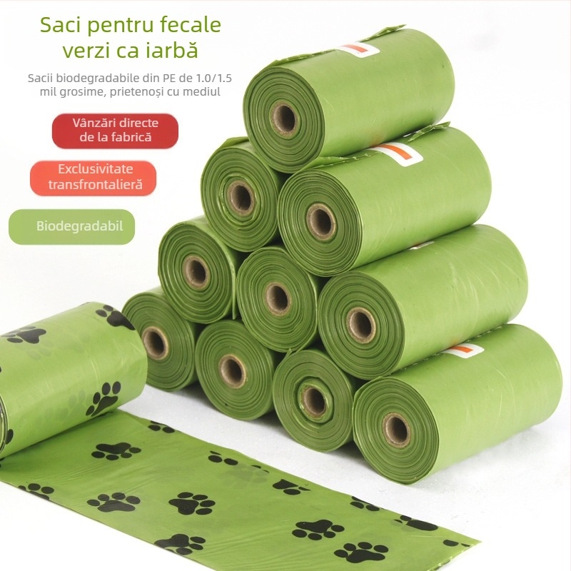 Pungi groase pentru gunoiul câinilor, cu deschidere plată, din PE biodegradabile