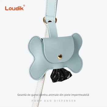 Cutie din piele pentru pungile de fecale ale câinelui, deschidere plată, grosime obișnuită a pielii