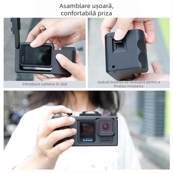 Mâner DSLR cu adaptor și suport cu eliberare rapidă pentru GoPro 9–13