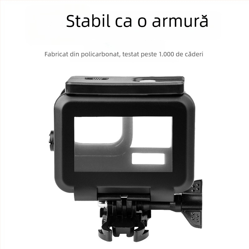 GP902 Carcasă etanșă pentru GoPro 9–13 Black Diamond, sticlă securizată + PC + oțel inoxidabil, adâncime 50 m, include carcasa și capacul din spate cu ecran tactil, logo personalizabil