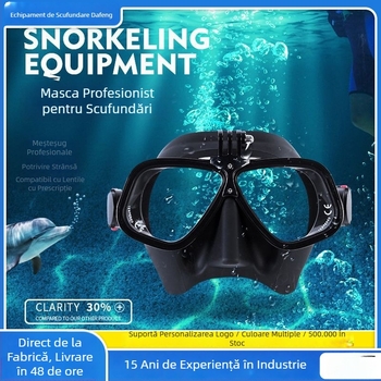 Mască pentru scufundări libere pentru adulți, cu suport pentru cameră de acțiune și compatibilitate cu lentile de corecție, silicon + PC