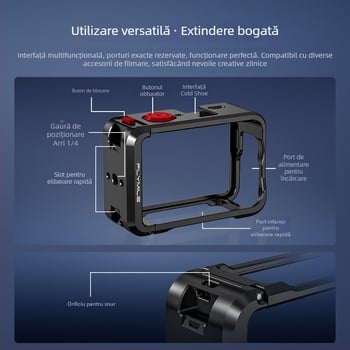 Carcasă metalică de protecție și cadru de extindere pentru DJI Osmo Action 6 Rabbit Cage, Flymile