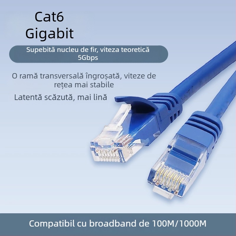 Cablu rețea Cat6 Gigabit RJ-45 interior pentru routere