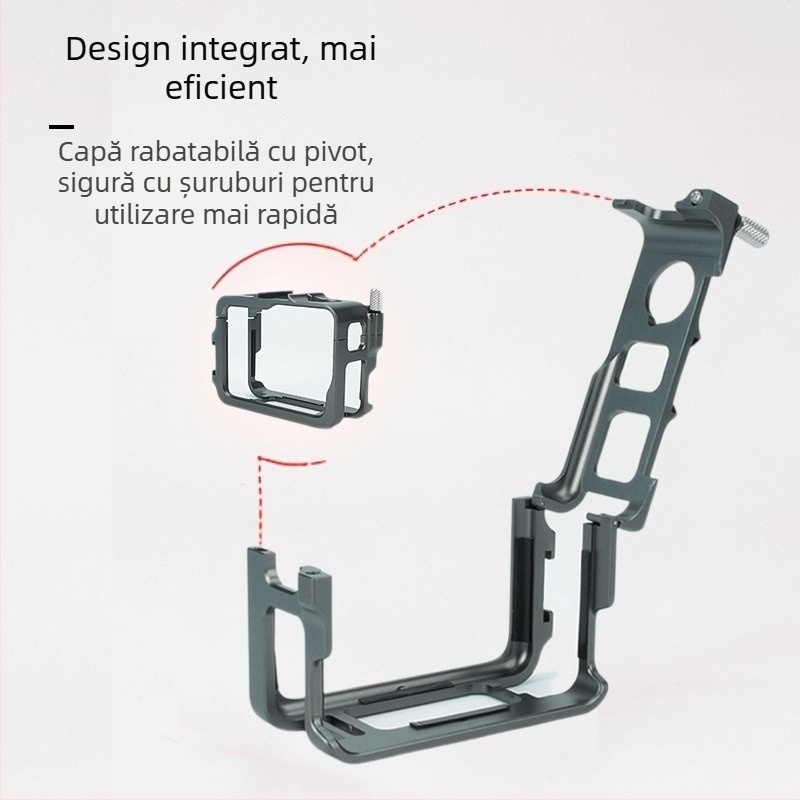 Ramă de protecție din aliaj de aluminiu pentru Insta360 Ace/Ace Pro/Ace Pro 2 cu Rabbit Cage metalică, Model XY-ACE2-AL; Include Interfață GoPro, Cheie, Șuruburi; Logo personalizabil