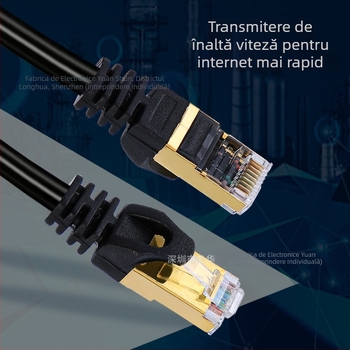 CAT7 cablu Ethernet, 8-core, 20 Gbps, -15 până la 65°C, rezistență la tracțiune 1000 N, rezistență la compresie 250P