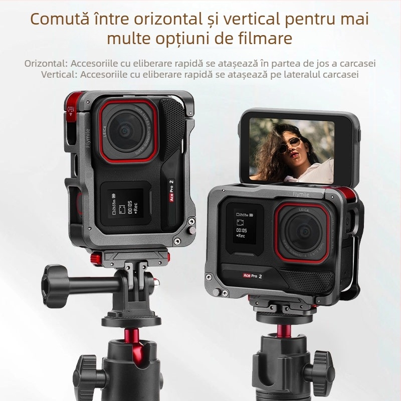 Cadrul protector din aliaj de aluminiu pentru Insta360 Ace Pro 2 — Rabbit Cage metal, 83.8 g, Cod AC2002, Lansare 2024