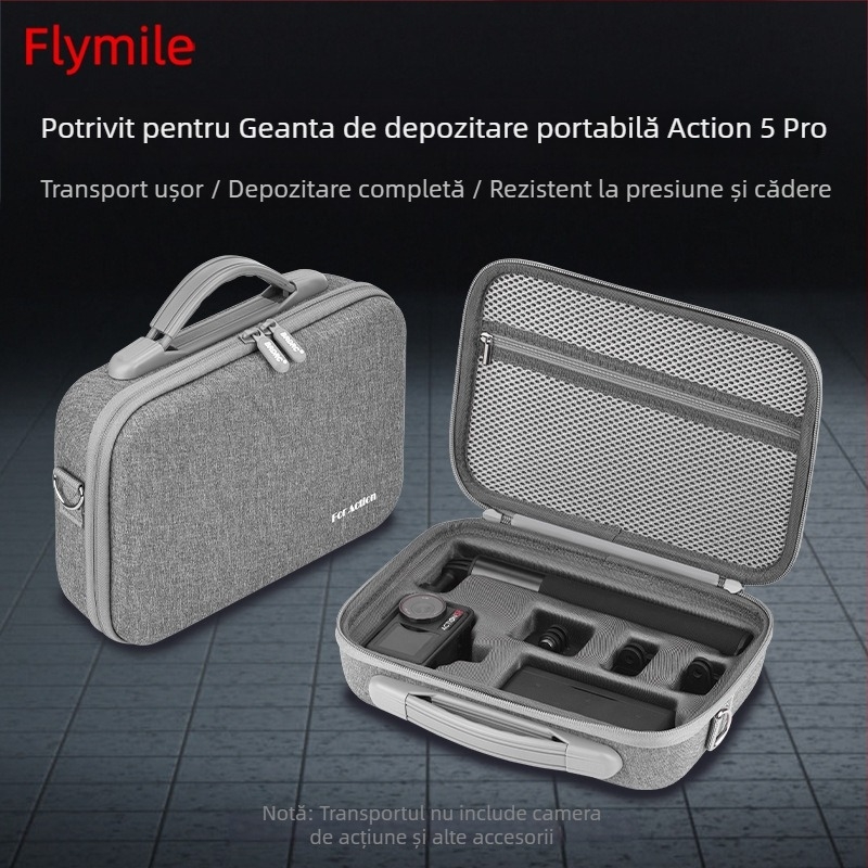 BRDRC AC5005 Geantă de umăr Crossbody pentru DJI Action 5Pro/4 Cameră de sport — Cutie de stocare portabilă