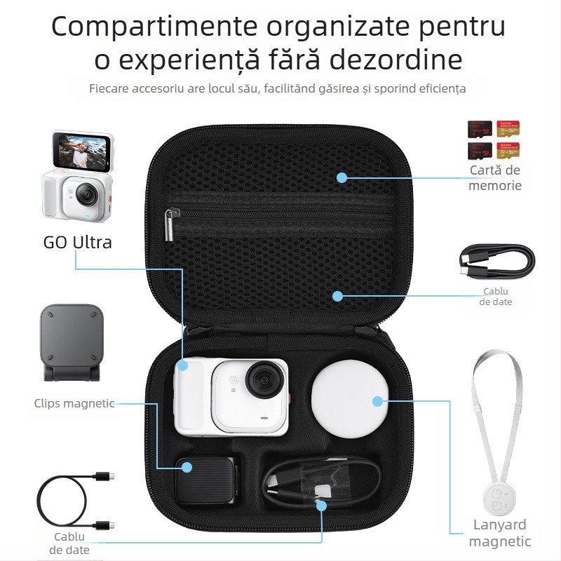 Brdrc husă portabilă Insta360 Go Ultra – husă de transport pentru cameră de acțiune