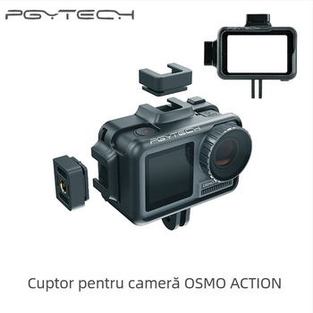 PGYTECH Carcasă de protecție pentru OSMO ACTION, model P-11B-010; Material: PC și silicon; Compatibil cu OSMO ACTION; Include carcasa și manual de instrucțiuni.