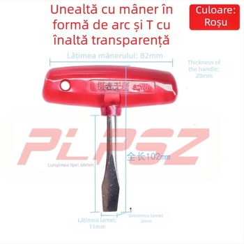 Șurubelniță cu mâner curbat în formă de T, din aliaj de aluminiu, pentru unelte cinematografice, greutate 80 g