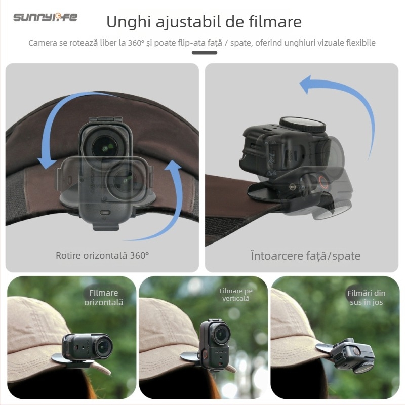 Sunnylife On-j064 Clip pentru marginea pălăriei pentru camera Osmo Nano – Material plastic, Compatibil OSMO NANO, Include clip pălărie