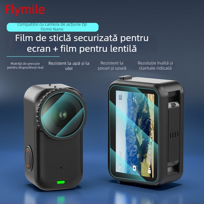 FLYMILE DJI Osmo Nano set protecție ecran: folie temperată + folie hidrogel