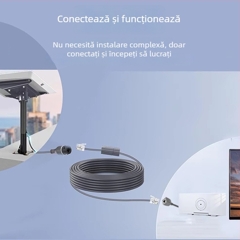 Cablu de extindere rețea exterior IP68 Categoria 7, RJ-45, 1200 Mbps, lungime 0,2–3 m