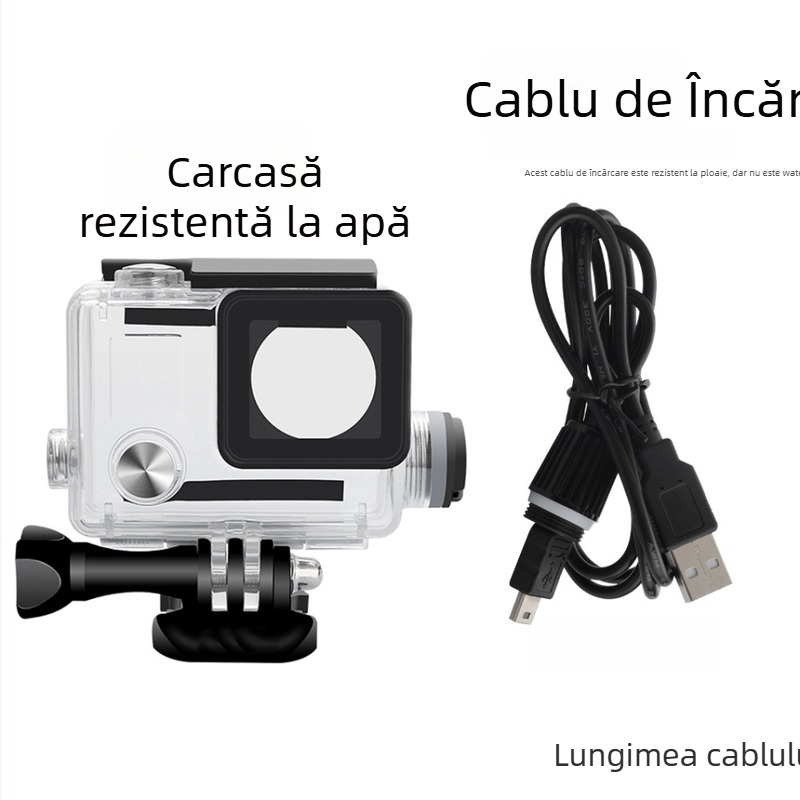 GoPro Hero4 carcasă protectoare impermeabilă pentru motocicletă cu încărcare laterală și înregistrare laterală