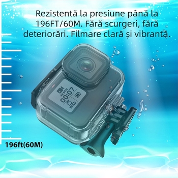 Youyixin husă impermeabilă 9-13 pentru GoPro HERO9-13; construcție din PC, sticlă securizată și oțel inoxidabil; protecție împotriva prafului și carcasă de protecție pentru scufundări