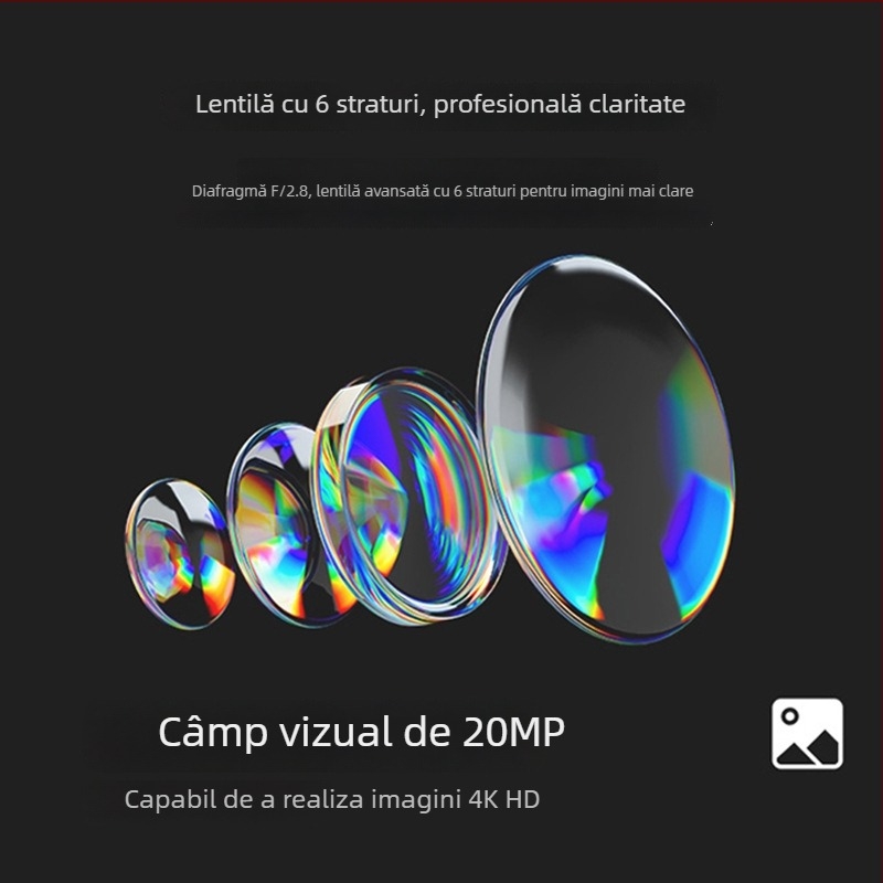 Cameră de acțiune pentru bicicletă – senzor 48 MP, stocare TF, ecrane LCD duale, model A26, autonomie baterie 90–110 minute