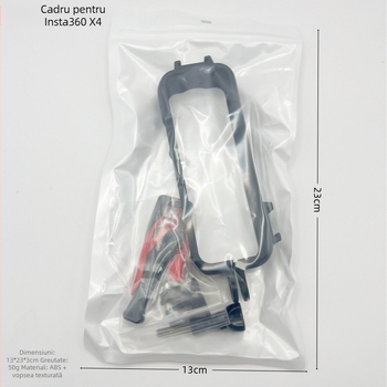 Insta360 X4 cadru din plastic pentru cameră panoramică, protecție exterioară, două prize pentru cold shoe și braț extensibil tip rabbit cage (Marcă: Insta360; Model: Mini; Compatibil cu: General; Material: Altul; Etichetă privată licențiată: Da)