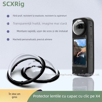 Capac de protecție din sticlă optic pentru Insta360X4 – model 2444-i, sticlă/PC opțional
