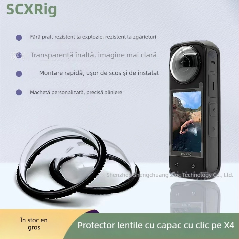 Capac de protecție din sticlă optic pentru Insta360X4 – model 2444-i, sticlă/PC opțional