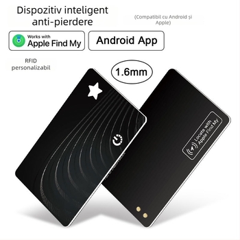 Together AL001 Card Anti-Lost Device pentru iOS (iOS14.5+), baterie 100 mAh, rază 60–100 m, greutate 11 g, interfață personalizabilă și imprimare logo