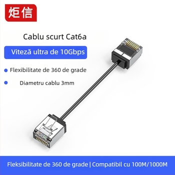 Cablu patch Cat6E din cupru, 3 mm, 10 Gbps, perechi răsucite