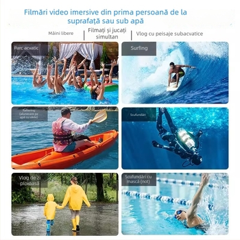Caseră impermeabilă Pocket3 pentru DJI Pocket3 - construcție din plastic; Include husă impermeabilă, curea de mână, bază adaptor 1/4", șurub lung, 12 foi antiaburire