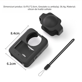 Husă de protecție din silicon pentru Osmo Action5 Pro — capac din silicon cu imprimare a logo-ului; Compatibil: Osmo Action5 Pro; Material: silicon; Model: Silicone sleeve