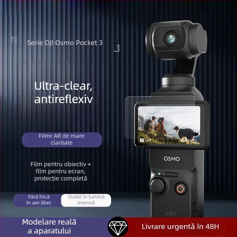 Protecție pentru obiectiv DJI Osmo Pocket 3 cu strat electroplată anti-reflex, rezistentă la zgârieturi și amprente