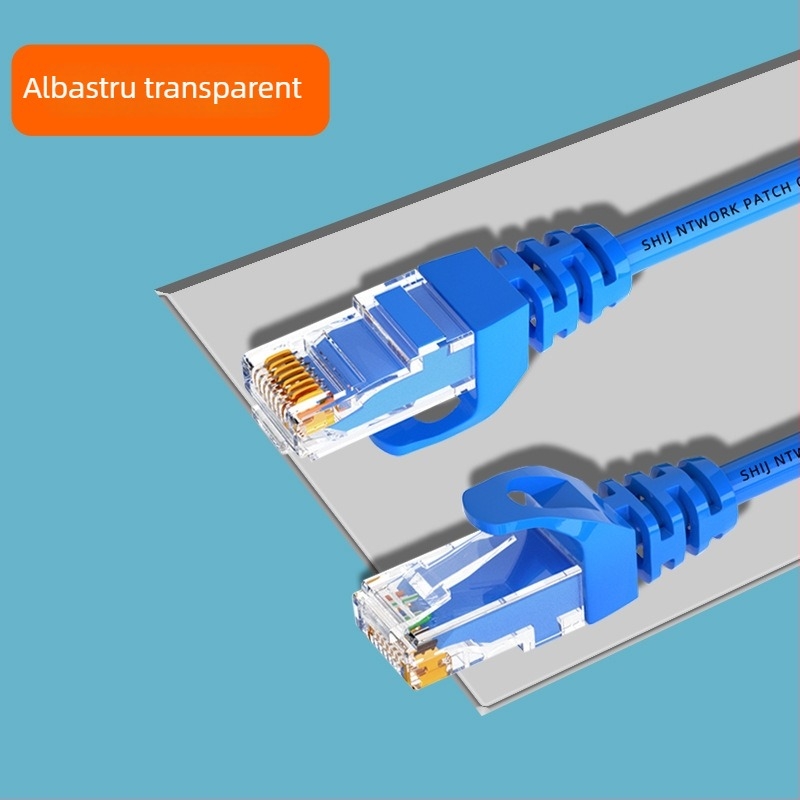 Cablu Cat6 Ethernet patch - conector RJ-45, utilizare în interior, viteză Gigabit, conductor din aluminiu acoperit cu cupru