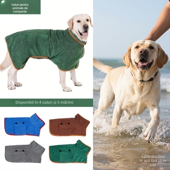 Halat de baie pentru animale de companie, prosop absorbant pentru câini cu uscare rapidă, îmbrăcăminte de iarnă pentru Corgi