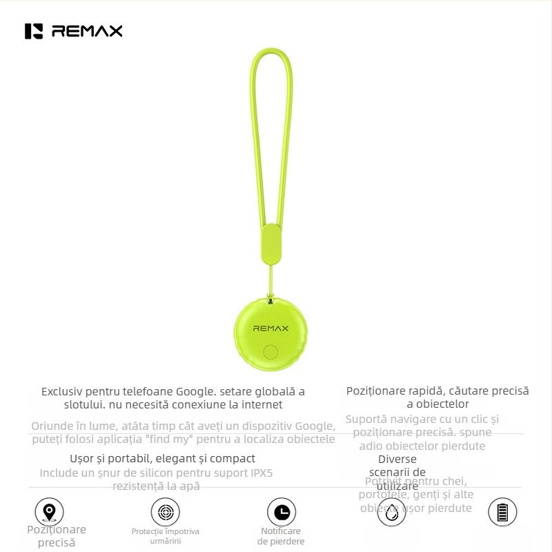 Remax F10 detector de locație în timp real pentru iOS, 230mAh, 6,3 g