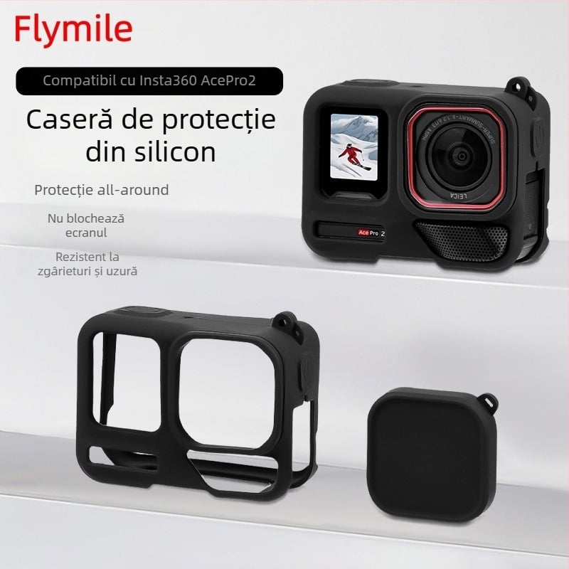 Insta360 Ace Pro 2 Capac de protecție din silicon pentru corp și accesorii pentru lentile (OEM, AC2012, Mărci private licențiate: Da)