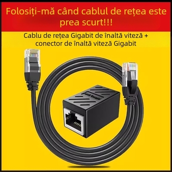 Conector Cat6 Gigabit Ethernet – RJ45 drept pentru Set-Top Box, Router și Sistem de Supraveghere