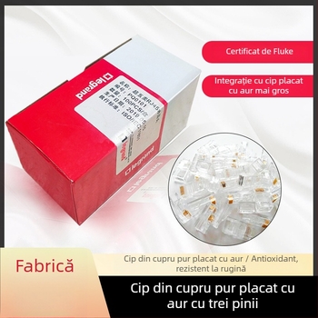 TCL PQ0101 Conector RJ45 pentru rețea, Crystal Head neizolat, Gigabit, turnare prin injecție