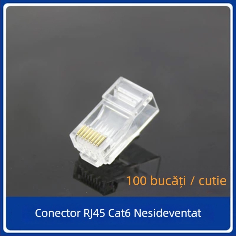 TCL PQ0101 Conector RJ45 pentru rețea, Crystal Head neizolat, Gigabit, turnare prin injecție