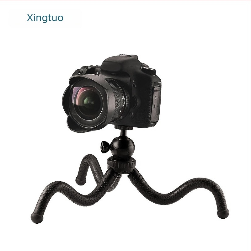 X-74-1 Mini trepied din fibră de carbon cu cap pan-tilt sferic, picioare în 3 secțiuni, include placă de eliberare rapidă