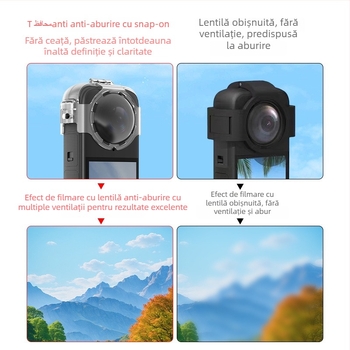 Cap de obiectiv și protecție pentru Insta360 X4 – PC, 20 g, Include 1 capac