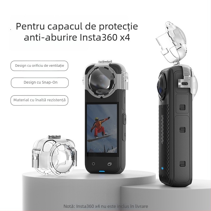 Cap de obiectiv și protecție pentru Insta360 X4 – PC, 20 g, Include 1 capac