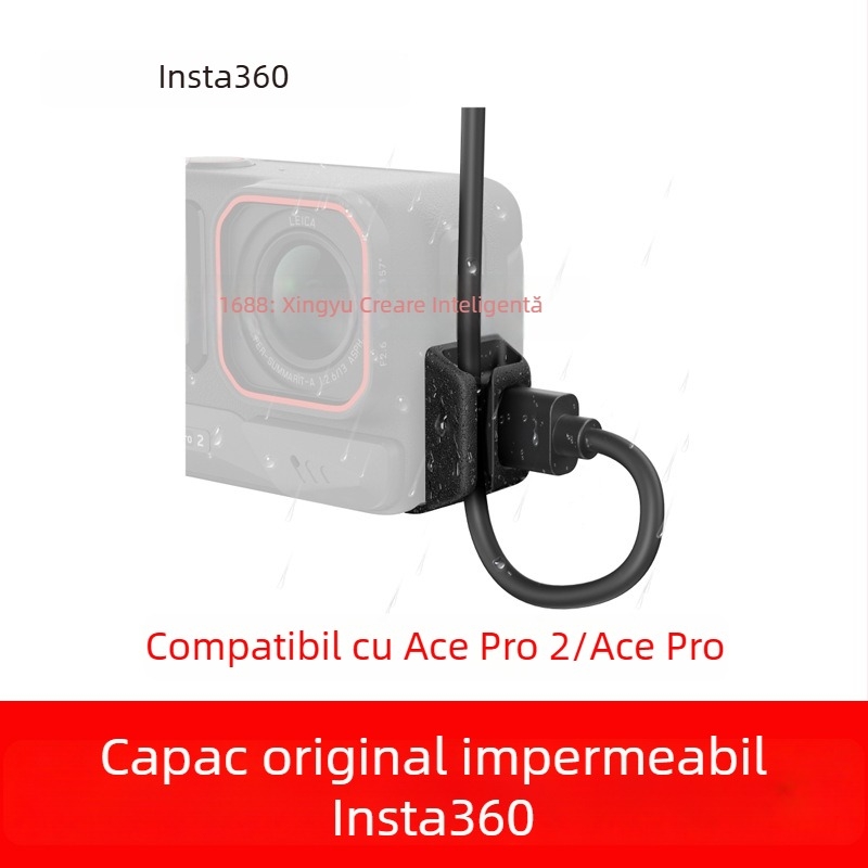 Capac de protecție anti ploaie pentru portul de încărcare Insta360 Ace Pro 2/Ace Pro (Model 2-2-YS083; Materiale: plastic și silicon)