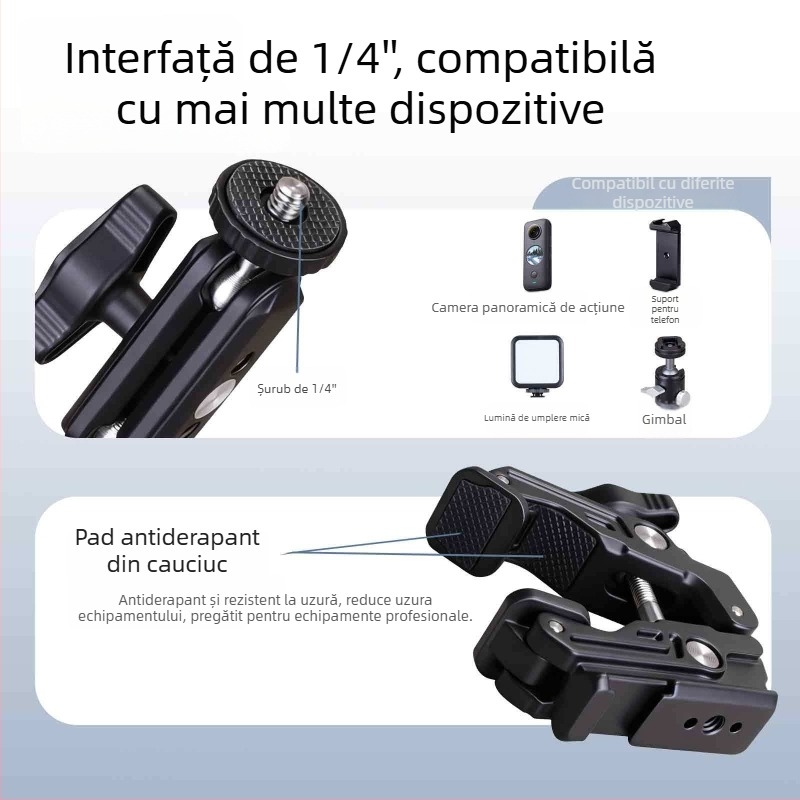 Clema puternică din aliaj de aluminiu pentru suporturi universale pentru cameră, model Cm-17b, imprimare logo disponibilă